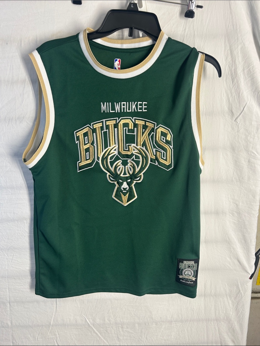 NBA Milwaukee Bucks Green and Gold Kids Basketball Jersey
